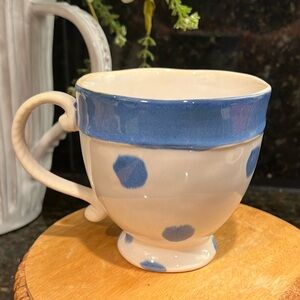 NWOT Pacifica Home Blue and White Ceramic Mug